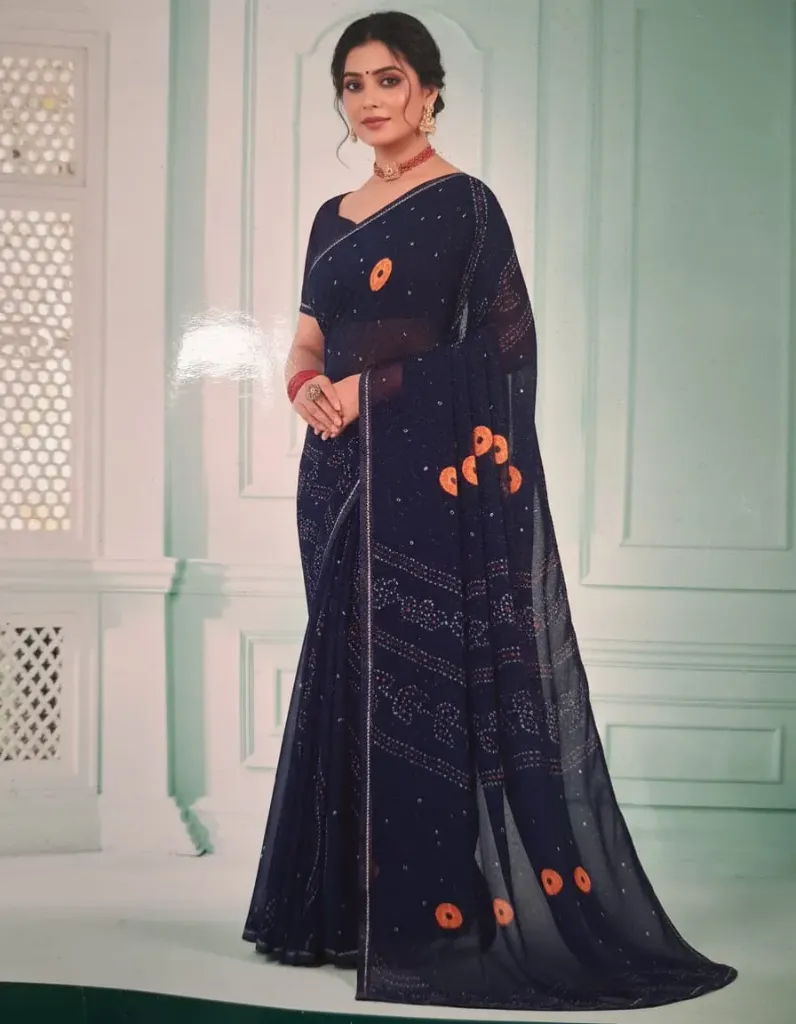 Bandhani Saree (Blue)